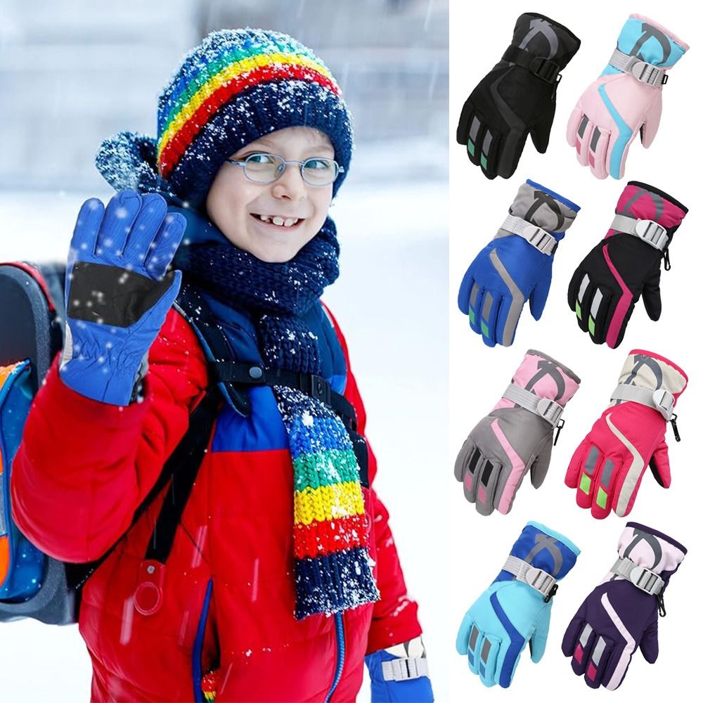 Ski Glove Waterproof - かわいい防風子供用スキーグローブ滑り止め防水ミトン厚く暖かい子供用手袋冬の必需品